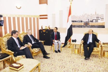 الرئيس لدى استقباله المفوض الإقليمي للشرق الأوسط بوزارة الخارجية الألمانية أمس